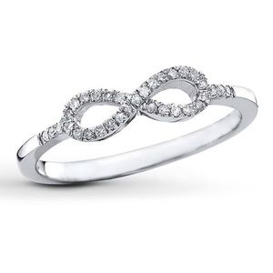 Diamond Infinity Ring Sterling Silver